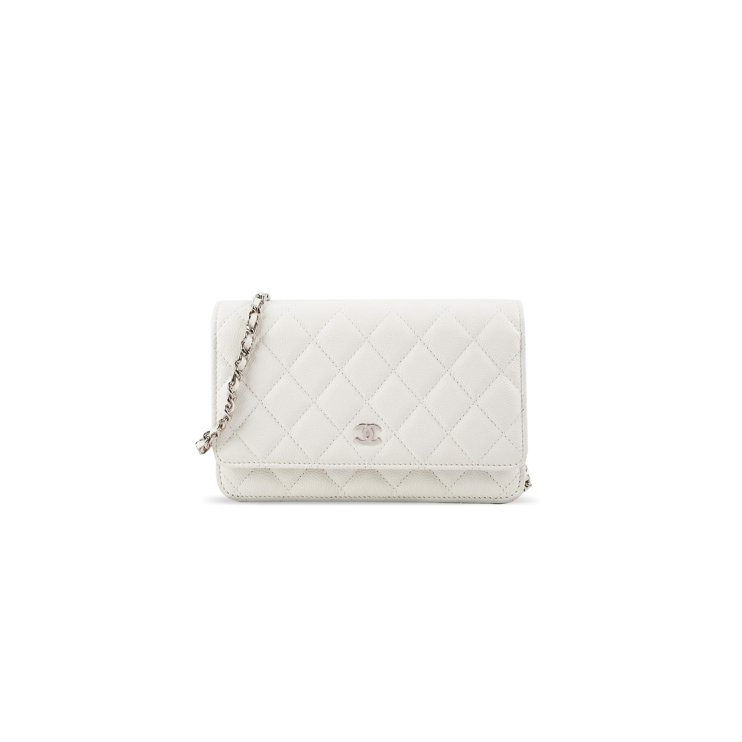 CHANEL CAVIAR QUILTED WALLET ON CHAIN WOC WHITE AP0250 01(19*13*3cm)